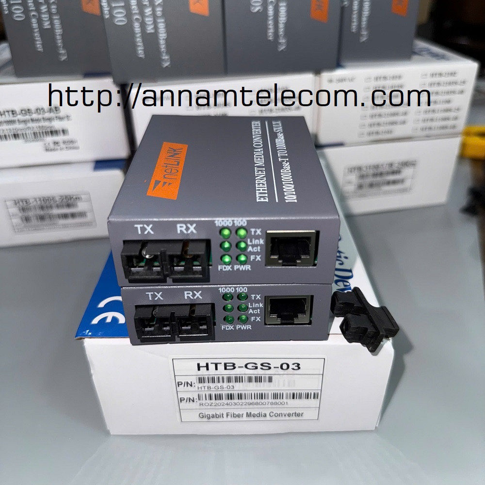 Bộ chuyển đổi 2 sợi Converter quang điện Netlink HTB-GS-03 loại 10/100/1000